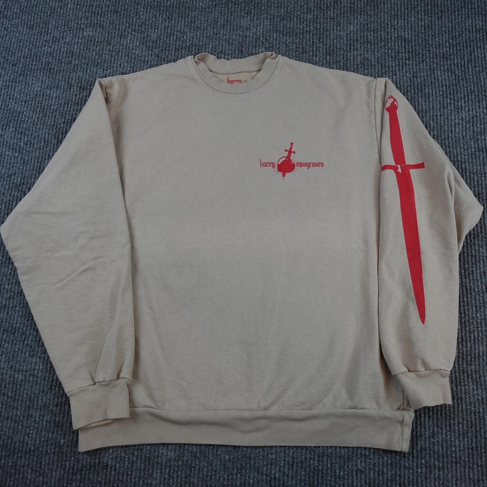 Kacey Musgraves Star-Crossed Unveiled Tour Sweatshirt Mens Large Beige Fleece